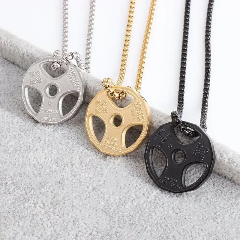 Allsports Equipment - Pendentif d'haltère en acier titane, équipement
